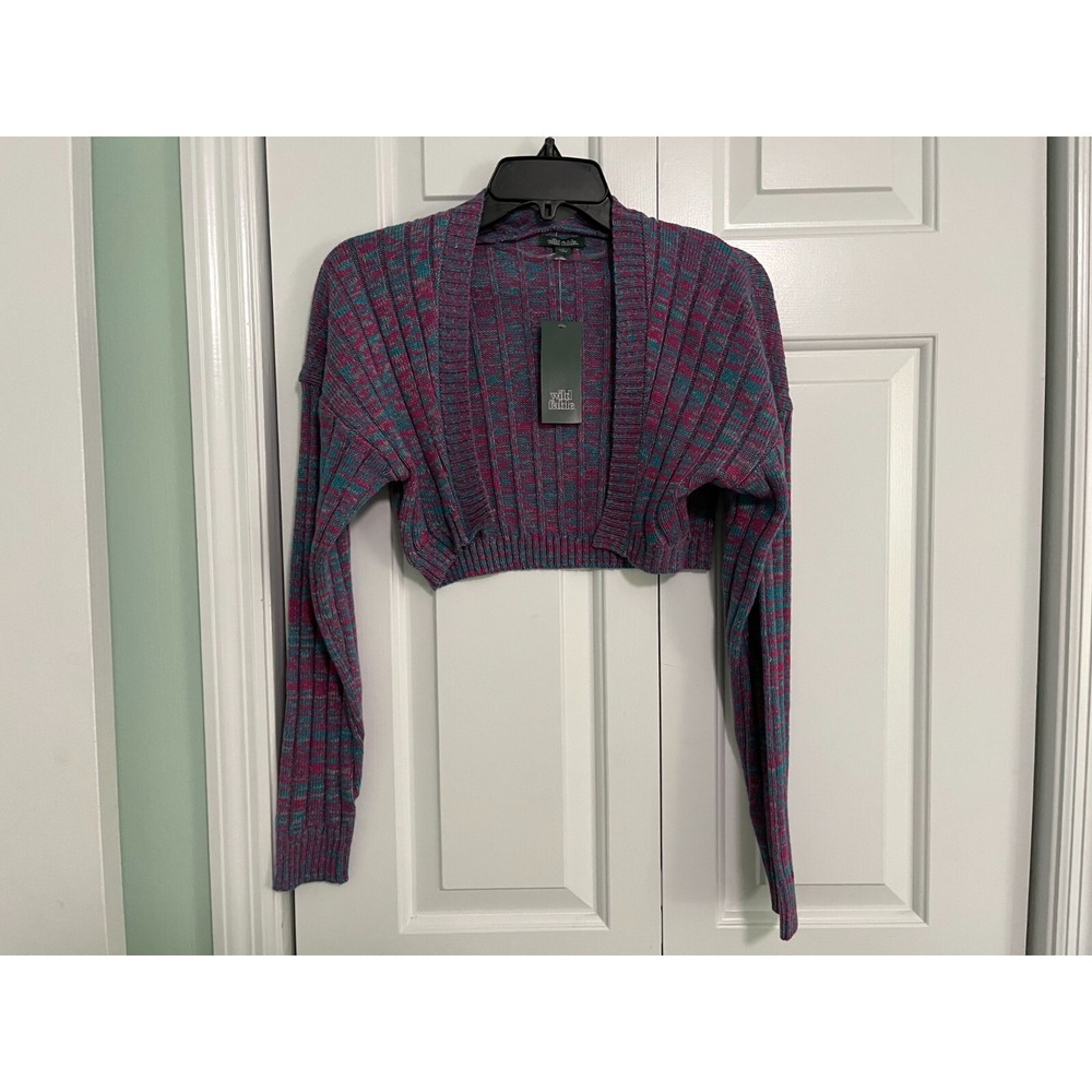 NWT Wild Fable Target Pink Turquoise Sweater Cardigan Bolo Size Small S Juniors